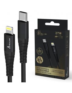 Kabel USB Typ-C do Lightning Smart Life Braided 27W 2m czarny