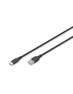 Digitus Kabel zasilający silikonowy USB-A - USB-C, USB 2.0 60W, 0,5m Czarny