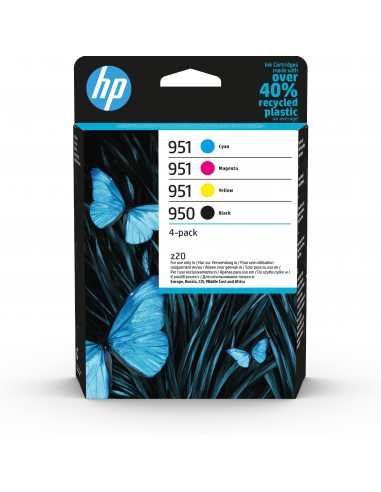 HP Zestaw 4 oryginalnych wkładów atramentowych , 950 czarny i 951 błękitny purpurowy żółty