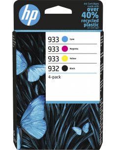 HP Zestaw 4 oryginalnych atramentów , 932 czarny i 933 błękitny/purpurowy/żółty