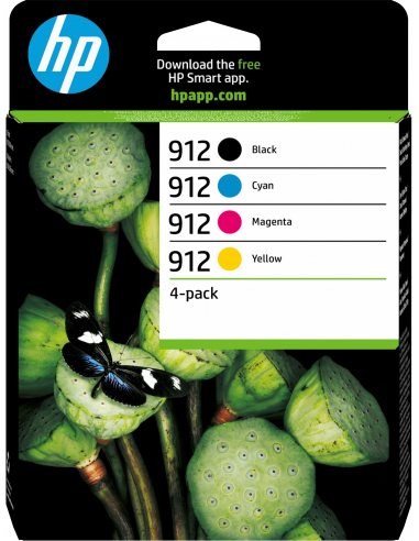 HP Zestaw 4 oryginalnych wkładów atramentowych 912 czarny błękitny purpurowy żółty