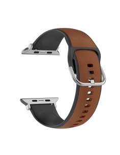 Pasek Beline do Apple Watch 38/40/41mm Silico Leather czarno-brązowy