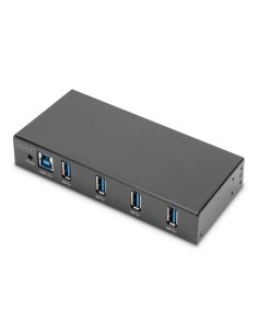 Hub/Koncentrator DIGITUS przemysłowy 4-portowy USB 3.0 SuperSpeed aktywny metalowa konstrukcja szyna DIN