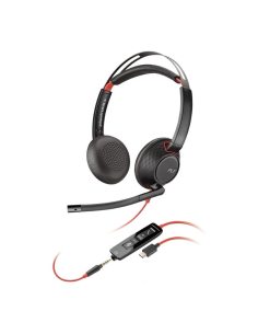 Słuchawki z mikrofonem Poly Blackwire 5220 Stereo USB-C Headset + 3,5mm jack + adapter USB-C/A