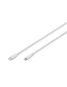 Kabel zasilający DIGITUS silikonowy USB-C - Lightning, USB 2.0 60W, certyfikat MFI, 1m biały