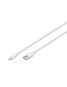 Kabel zasilający DIGITUS silikonowy USB-A - Lightning, USB 2.0 12W, certyfikat MFI, 2m biały