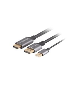 Kabel adapter Lanberg HDMI (M) - Displayport (M) 1M 4K czarny