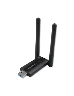 Karta sieciowa Qoltec Bezprzewodowy Adapter USB DUAL WiFi 2 x 2dBi | Standard AC | USB 3.0 | 1200Mbps