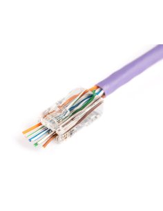 Wtyk RJ45 (8P8C) przelotowy DIGITUS kat.6 nieekranowany, AWG 26-24, opakowanie 100 szt.