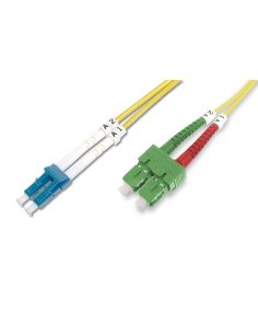 Kabel krosowy (patchcord) DIGITUS światłowodowy SC APC/LC, dplx, SM 9/125, OS2, LSOH, 3m, żółty