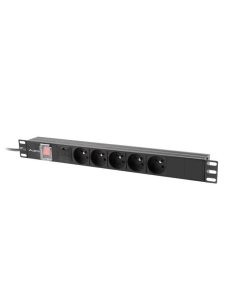 Listwa zasilająca Lanberg Rack PDU 19" 1U 16A 5x 230V PL 2M Czarna