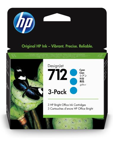 HP Zestaw 3 błękitnych wkładów atramentowych 712 DesignJet 29 ml