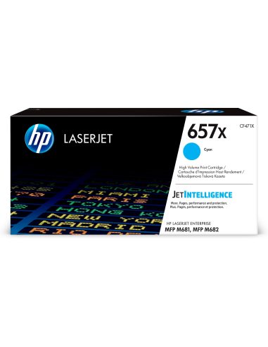 HP 657X oryginalny wkład LaserJet z błękitnym tonerem o dużej pojemności