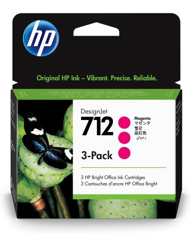 HP Zestaw 3 purpurowych wkładów atramentowych 712 DesignJet 29 ml