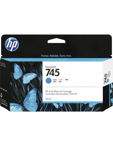 HP 745 130-ml DesignJet Cyan Ink Cartridge