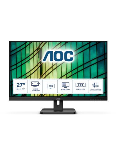 AOC E2 27E2QAE monitor komputerowy 68,6 cm (27") 1920 x 1080 px Full HD LCD Czarny