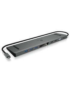 IcyBox Stacja dokująca IB-DK2106-C Type-C z potrójnym wyjściem wideo, 2x High Speed HDMI typu A, 1x interfejs VGA, trzy