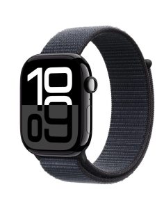 Apple Watch Series 10 GPS, koperta 46 mm z aluminium w kolorze onyksu z opaską sportową w kolorze atramentowym