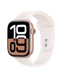 Apple Watch Series 10 GPS + Cellular, koperta 46 mm z aluminium w kolorze różowego złota z paskiem sportowym w kolorze łagodnego