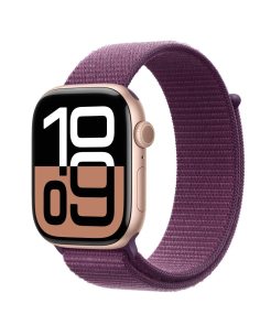 Apple Watch Series 10 GPS + Cellular, koperta 46 mm z aluminium w kolorze różowego złota z opaską sportową w kolorze dojrzałej