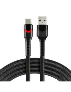 Kabel USB - USB-C everActive CBB-1CBR 1m 3A RGB LED czarny