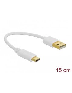 Kabel Delock USB-C - USB-A M/M 2.0 0,15m biały