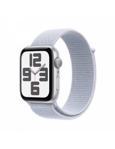 Apple Watch SE GPS, koperta 44 mm z aluminium w kolorze srebrnym z opaską sportową w kolorze błękitnego obłoku