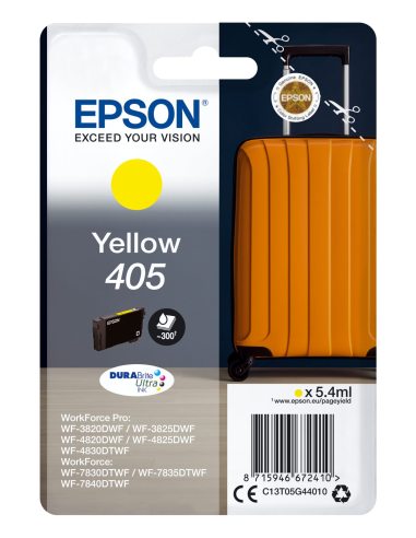 Epson 405 DURABrite Ultra Ink nabój z tuszem 1 szt. Oryginalny Standardowa wydajność Żółty