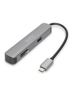 Stacja dokująca DIGITUS USB Typ C 5 portów 4K 30Hz HDMI 2x USB3.0 microSD SD/MMC srebrna