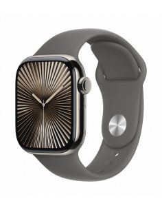 Apple Watch Series 10 GPS + Cellular, koperta 42 mm z tytanu w kolorze naturalnym z paskiem sportowym w kolorze górskiej