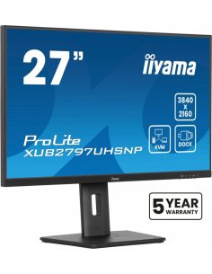 IIYAMA Monitor 27 cali XUB2797UHSNP-B1, 4K, IPS, DP, HDMI, USB-C, Pivot, HAS /5y/