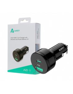 AUKEY CC-Y7 Ultraszybka ładowarka samochodowa 2xUSB Power Delivery 2.0 5.4A 36W