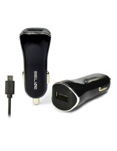 Beline Ładowarka samochodowa USB + microUSB 1A czarna