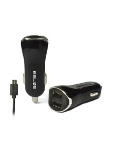 Beline Ładowarka samochodowa 2xUSB + microUSB 2.1A czarna