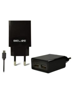 Beline Ładowarka sieciowa 2xUSB + microUSB 2A czarna