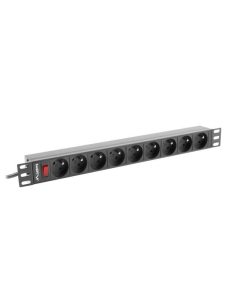 Lanberg Listwa zasilająca rack PDU 19 cali 1U 16A 9X 230V PL 3m czarny