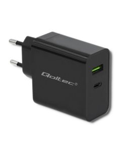 Qoltec Ładowarka sieciowa | 45W | 5-20V | 2.25-3A | USB typ C PD | USB | Czarna