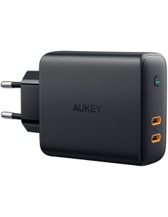 AUKEY PA-D5 GaN ładowarka sieciowa 2xUSB C Power Delivery 3.0 63W 6A Dynamic Detect