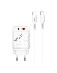 Savio Ładowarka sieciowa USB Quick Charge Power Delivery 3.0 18W +1m kabel USB typ C, LA-05 C