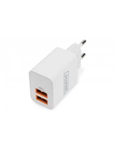 Digitus Ładowarka sieciowa zasilacz 2x USB-A 15,5W Biała