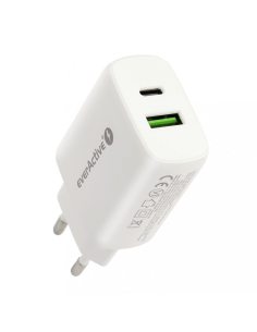 everActive Ładowarka USB/USB-C QC3.0 25W Biała