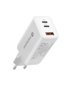 everActive Ładowarka USB/USB-C QC4+ 65W technologia GaN Biała