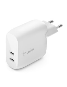 Belkin Dwuportowa ładowarka BoostCharge 40W Dual 20W USB-C PD biała