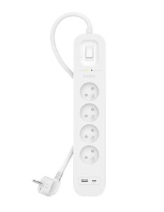 Belkin Listwa przeciwprzepięciowa SurgePlus 4xFR 1xUSB-A 1xUSB-C 525J 2M