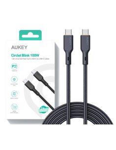 AUKEY CB-KCC102 kevlarowy kabel USB C - USB C | 1.8m | 5A | 100W PD | 20V