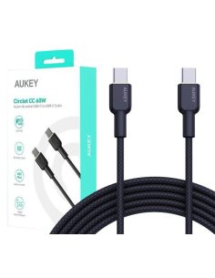 AUKEY CB-NCC1 nylonowy kabel USB C - USB C | 1m | 3A | 60W PD | 20V