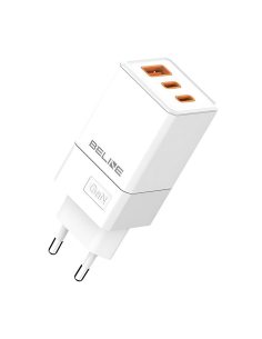 Beline Ładowarka siciowa 65W GaN 2xUSB-C+USB-A bez kabla Biała