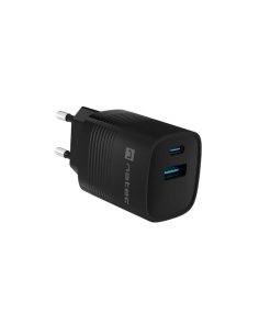 Natec Ładowarka sieciowa Ribera GAN 1X USB-A + 1X USB-C 30W Czarna