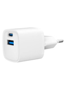 Gembird Mini-ładowarka USB-A USB-C 20W PD QC3.0 biała