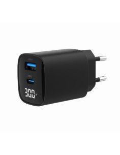 Gembird Ładowarka GaN 1xUSB-A 1xUSB-C LCD 30W PD QC3.0 czarna